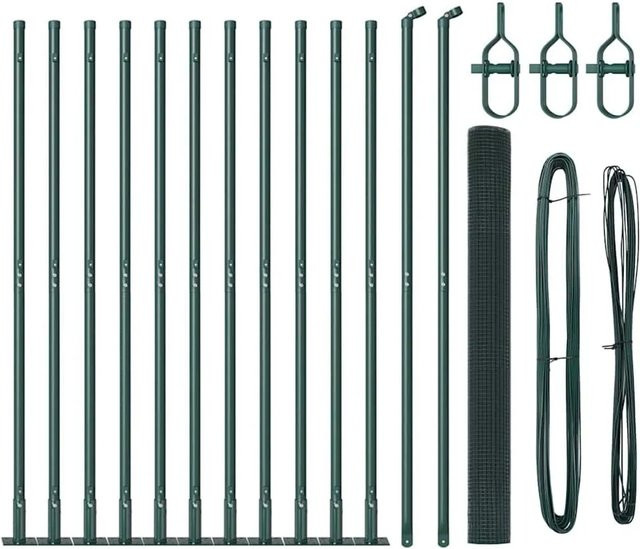 vidaXL Zaunpfosten aus Stahl und PVC in Grün, B/T/H: 1,6 x 1,6 x 1,6 cm - Bild 1