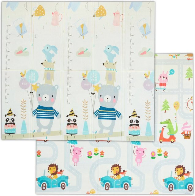 Relaxdays Spielmatte aus XPE-Schaumstoff mit Tiermotiv, bunt und faltbar, B/B: 195 x 175 cm - Bild 1