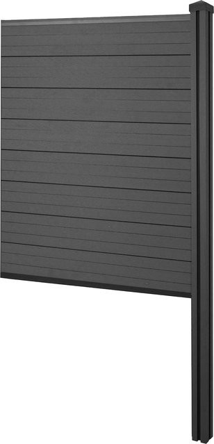 MCW WPC-Sichtschutz Savoie Erweiterungselement schmal, Anthrazit, Breite: 98 cm - Bild 1