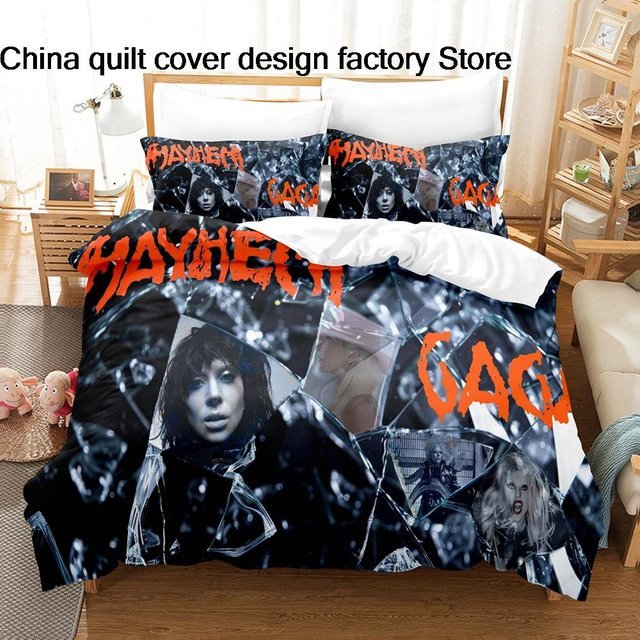 Bettwäsche-Set Cool Lady Gaga Mayhem aus Mikrofaser, Schwarz, B/H: 172 x 218 cm - Bild 1