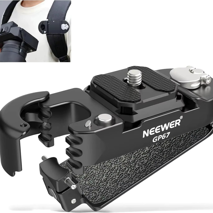 Neewer Kamera Clip Halterung mit Quick Release QR Platte für Rucksackgurte in Schwarz, kompatibel mit Canon, Nikon und Sony DSLRs - Bild 7