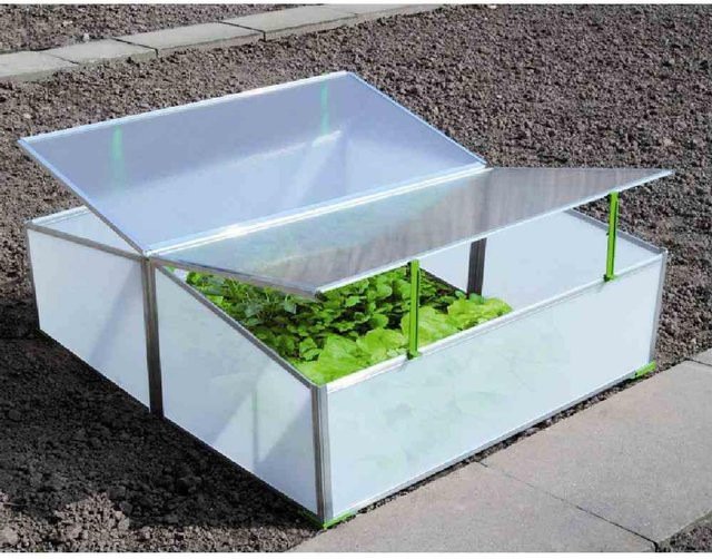 GUTTA Frühbeet 2-Fach mit Aluminium-Gerüst und Polycarbonat-Abdeckung, B/T/H: 98,5 x 116 x 38,5 cm - Bild 1