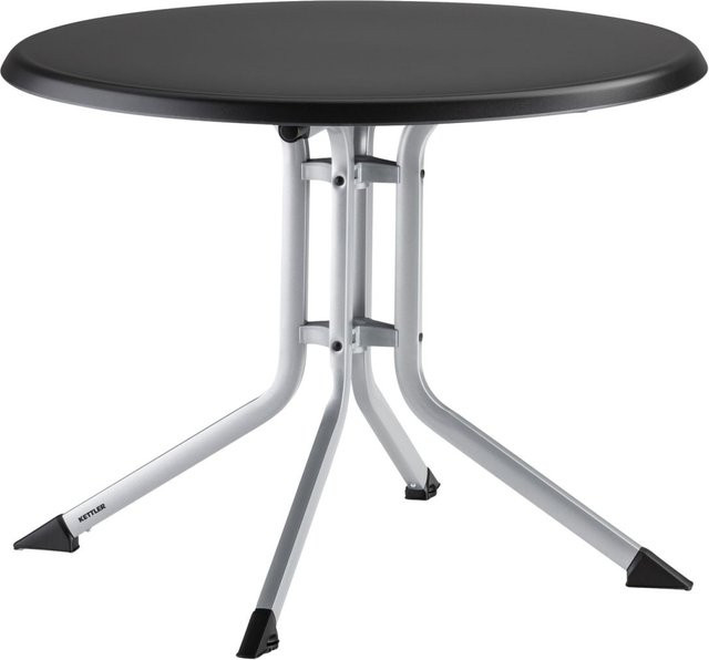 Kettler Klapptisch Boulevard rund, Farbe Anthrazit und Silber, B/T/H: 70 x 70 x 74 cm - Bild 1