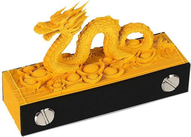 Binchi Cultural Supplies 3D-Block Kalender mit Notizfunktion als dekorative Miniatur-Figur in Orange - Bild 1