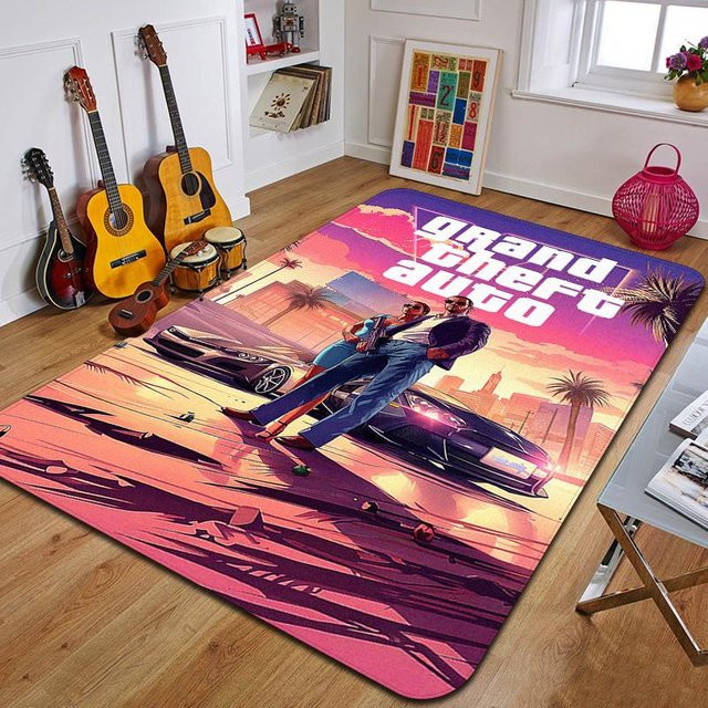 Grand Theft Auto Druckteppich Dekorative Bodenmatte für Wohnzimmer und Schlafzimmer B/B: 80 x 120 cm - Bild 1