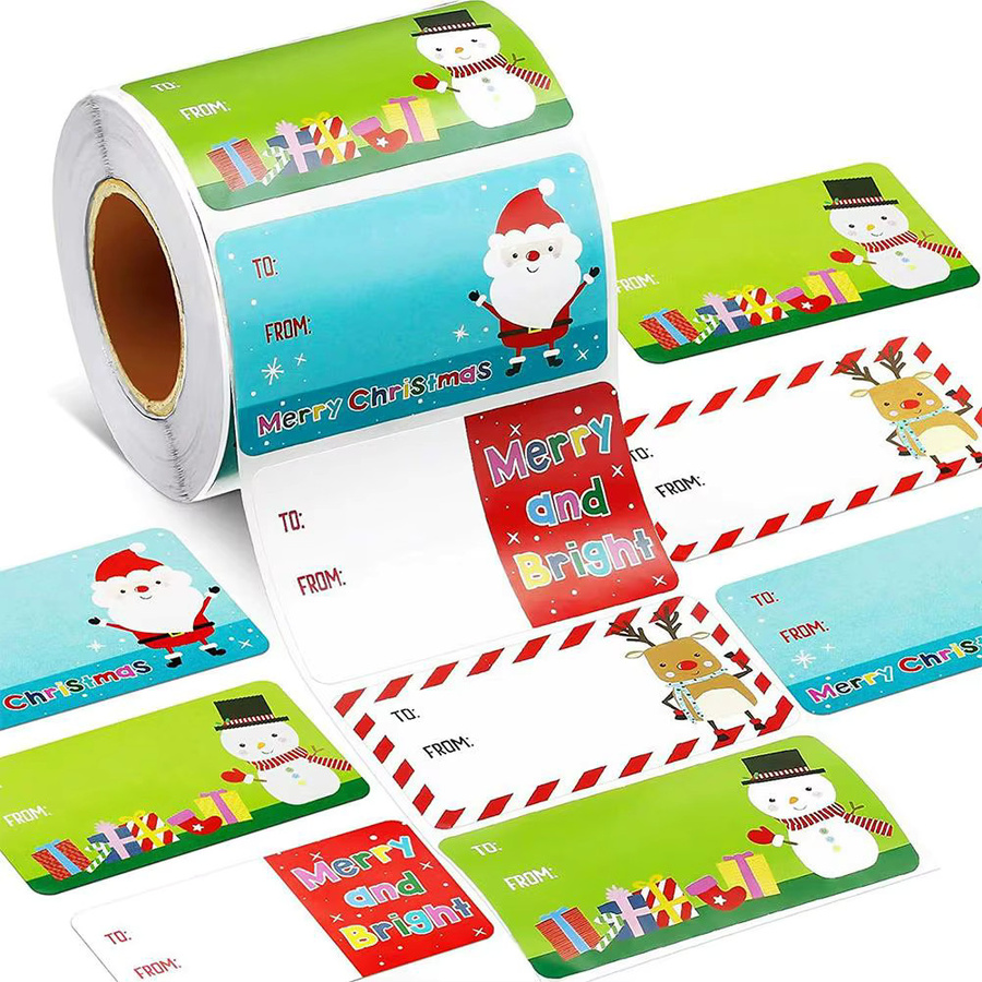 500 Stück selbstklebende Weihnachtsanhänger und Geschenkanhänger in Multicolour aus Papier - Bild 6