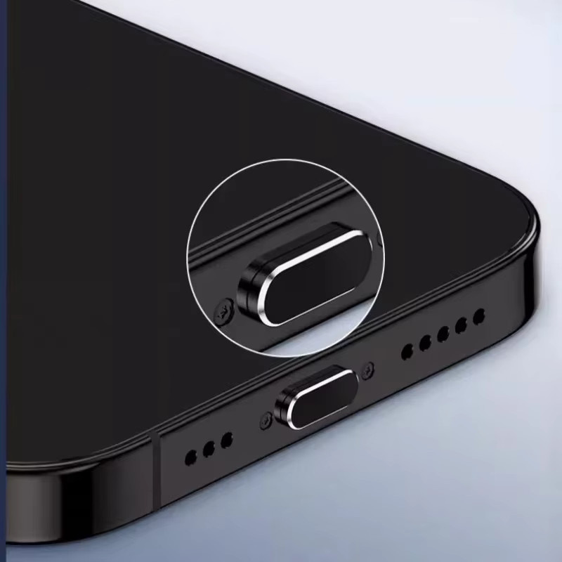 Metall-Staubschutzstecker für iPhone 17 Pro Max 16 15 Serie mit USB-C Anschluss in Blau - Bild 3