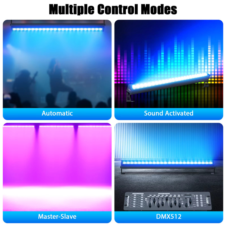 U'King 2er-Set RGB LED Wall Washer mit 120W, Wasserdichtes DMX512 Bühnenlicht für DJ, Party und Show, Schwarz - Bild 5