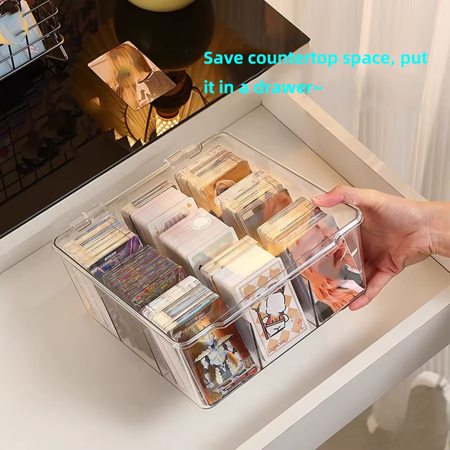 Transparente Acryl-Kartenaufbewahrungsbox mit Klappdeckel für Sammelkarten - Bild 3