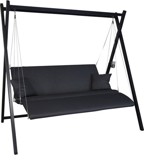 Angerer Freizeitmöbel Hollywoodschaukel Relax 3-Sitzer in Anthrazit mit Auflagen, B/T/H: 240 x 150 x 210 cm - Bild 1