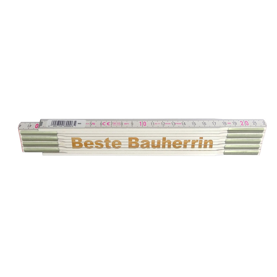 Stabila Zollstock mit Lasergravur Beste Bauherrin, weiß, Länge: 2 m - Bild 2