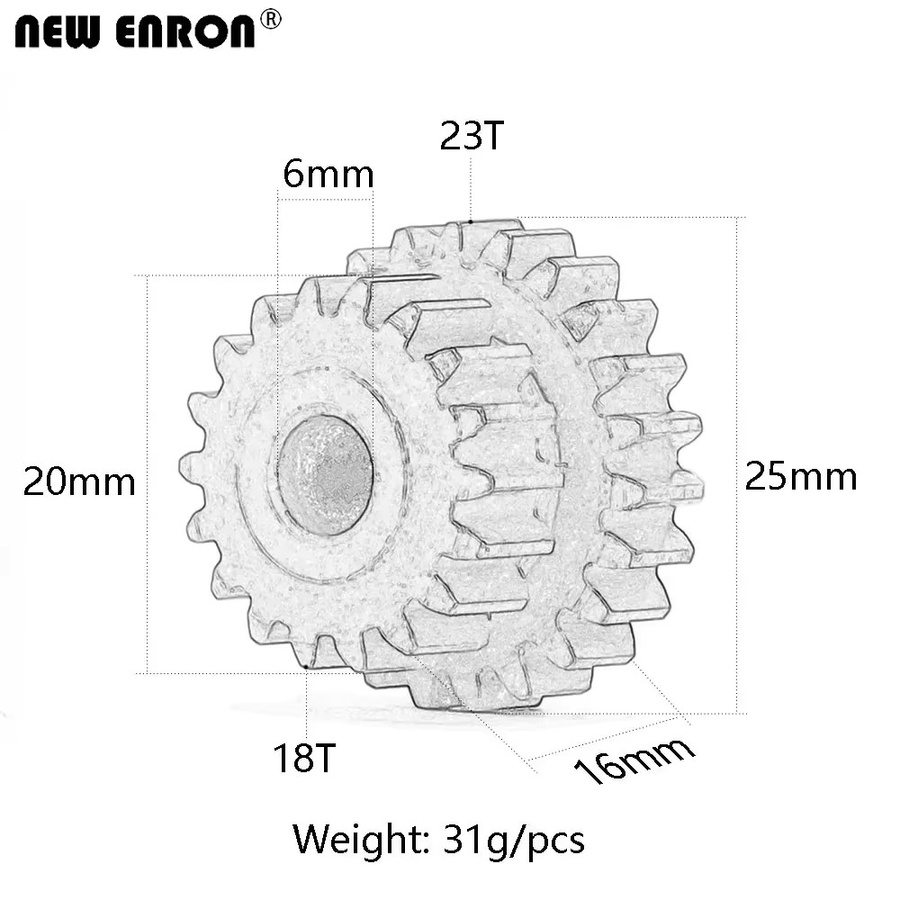 ENRON Hochleistungs-Antriebsrad aus Stahl, 18–23 Zähne, Modul für RC-Car - Bild 2