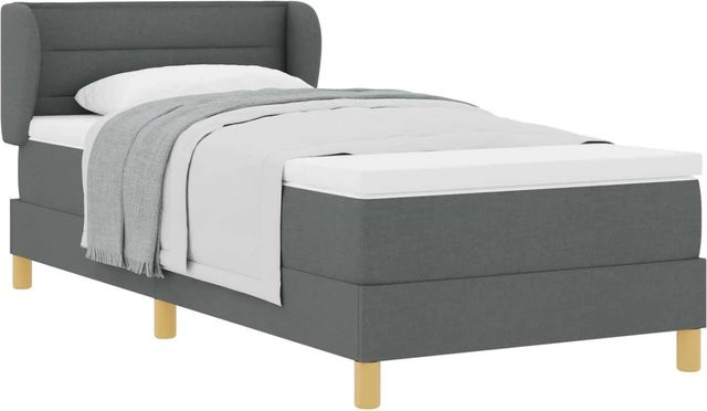 vidaXL Boxspringbett mit Matratze und Taschenfederkern in Grau, B/T/H: 80 x 200 x 140 cm - Bild 1