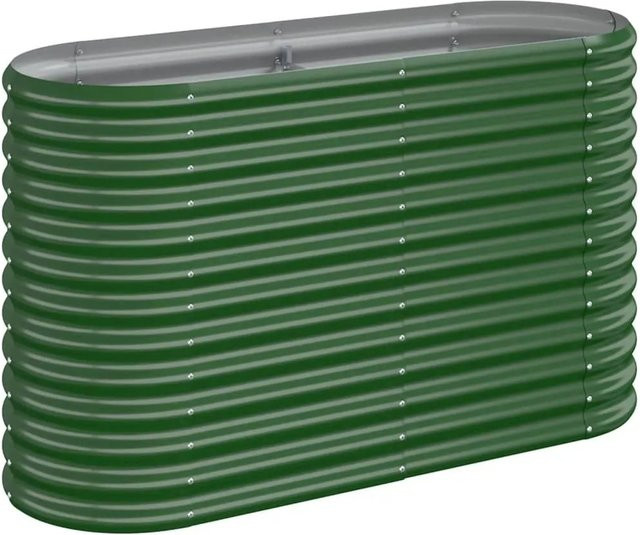 vidaXL Hochbeet aus verzinktem Stahl in Grün, B/T/H: 114 x 40 x 68 cm - Bild 1