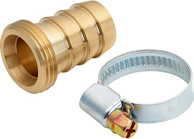 Schlauchverbinder aus Messing in Gold, 19 mm (3/4 Zoll) x 19 mm (3/4 Zoll) - Bild 1
