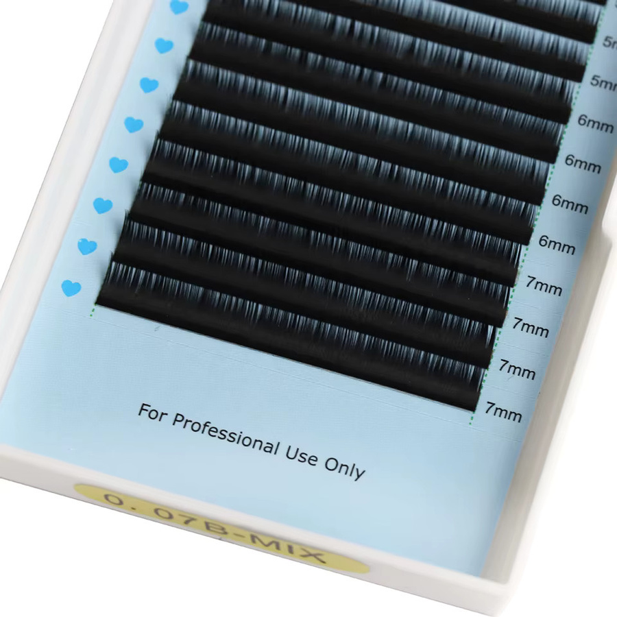 Aguud Einzelne Untere Wimpernverlängerung, J/B Curl, Black, Matt - Bild 2