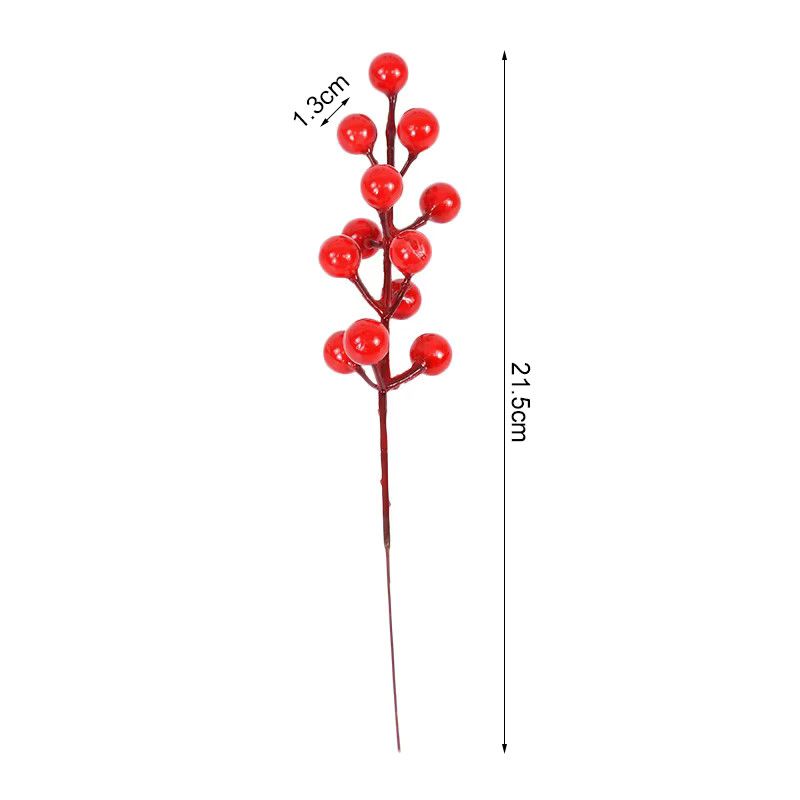 ZQNYCY Künstliche Holly Berry Beeren Stämme in Rot für Weihnachts- und Neujahrsdekoration sowie DIY-Kränze - Bild 4