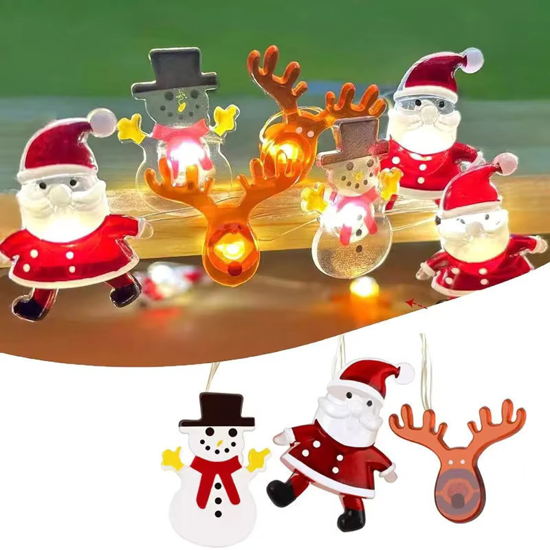 Bunte LED Weihnachts-Lichterkette mit 10 LEDs als Hänge-Dekoration, 1 m Länge, Mehrfarbig - Bild 4