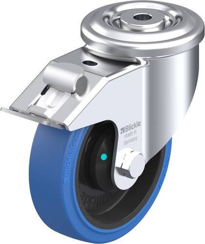 Blickle Lenkrolle LKR-POEV 125KAD-FI-SB mit Feststeller in Schwarz-Blau, Rad-Durchmesser: 125 mm, Tragfähigkeit: 250 kg - Bild 1