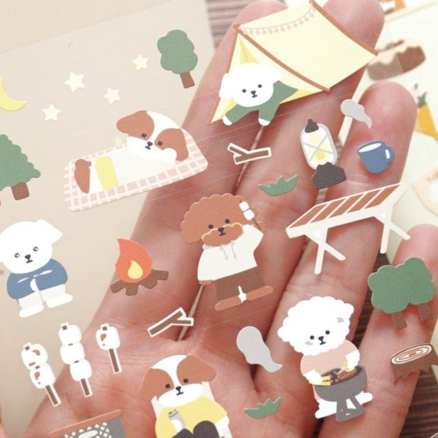 Suatelier Koreanische Dekorationsaufkleber mit Welpen-Motiven für Scrapbooking und DIY Journaling, Mehrfarbig - Bild 1