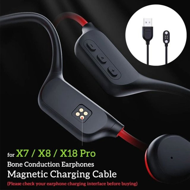 Magnetisches USB-C Ladegerät für YUANS Knochenleitungs-Kopfhörer X7, X8 und X18pro, wasserdicht, 5V 1A, in Schwarz oder Grün - Bild 1