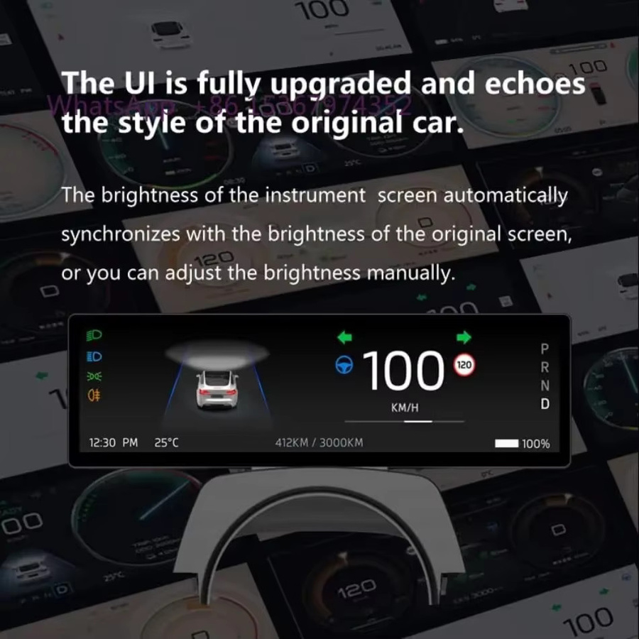 Head-Up-Display für Tesla Model 3 (2017–2025) und Model Y (2019–2025) mit 8,8 Zoll ultradünnem Bildschirm und Frontkamera, Schwarz - Bild 2