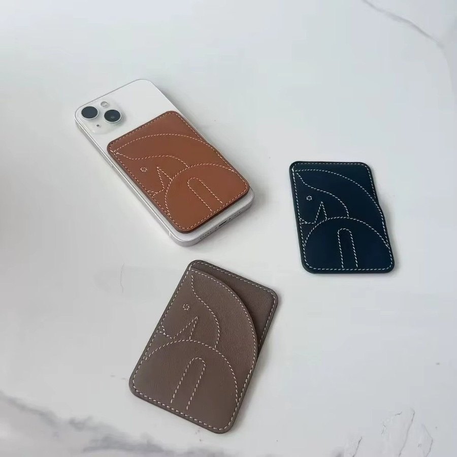 Magnetischer PU-Kartenhalter in Schwarz mit großer Kapazität und Aufkleber zur Befestigung - Bild 4