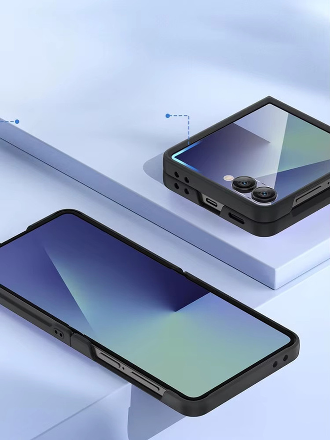 UYUXIO Magnetische Kabellose Ladehülle für Samsung Galaxy Z Flip 7, Schlanke Robuste Durchsichtige Abdeckung in Transparent oder Schwarz - Bild 5