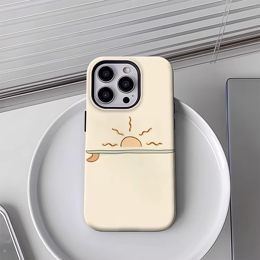 Sunny Surf Robuste Magnetische Handyhülle für iPhone 17 16 15 14 13 Pro Max Plus in Beige - Bild 2