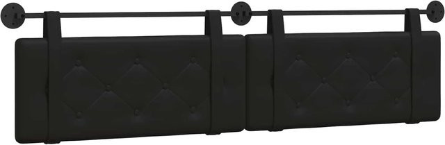vidaXL Polsterpaneel aus Kunstleder in Schwarz, Wandmontage, B/H/T: 210 x 55 x 5 cm - Bild 1