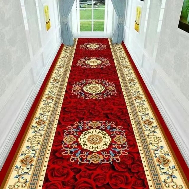Wedding Decor Flurteppich Marokkanisches Blumenmuster in Rot, Breite: 70 cm, Länge: 200 cm - Bild 1