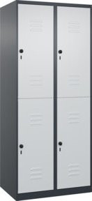 C+P Doppelstock-Spind Classic PLUS mit 2 Abteilen in Anthrazitgrau und Lichtgrau, B/T/H: 80 x 50 x 185 cm - Bild 1