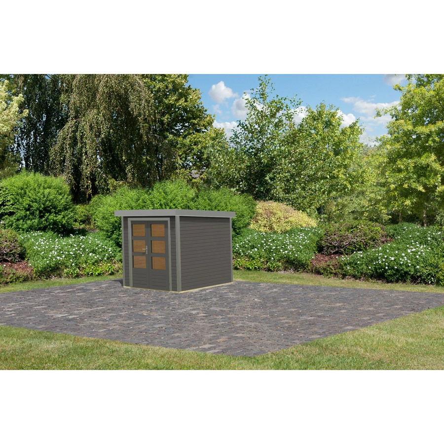 Karibu Gartenhaus Diego B in Terragrau mit B/T/H: 208,5 x 209 x 213 cm - Bild 2