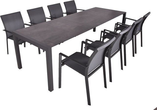Garden Pleasure Gartenmöbel-Set Sophia 9-teilig Anthrazit aus Aluminium und Kunststoff HPL - Bild 1