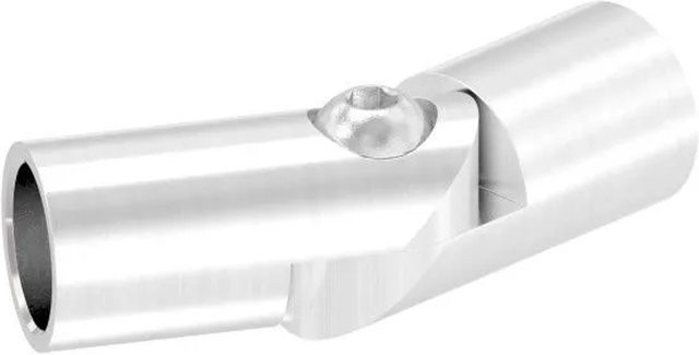 FeNau Rundstabverbinder aus Edelstahl V2A Ø 14 mm mit Gelenk 0-100 Grad in Silber - Bild 1