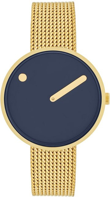 Picto Armbanduhr, Quarz, Edelstahl, Blau, 34 mm, Unisex - Bild 1