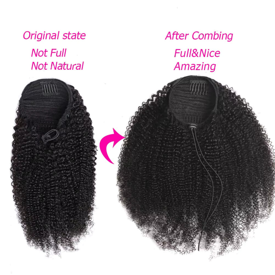 Tomiyaa Remy Echthaarverlängerungen, Afro Kinky Curly, Unisex - Bild 3
