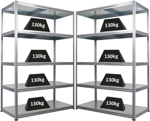 2er Set PROREGAL Schwerlastregal Steel Eagle verzinkt, H x B x T: 180 x 120 x 60 cm - Bild 1