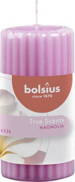 Bolsius True Scents Duft-Stumpenkerze Magnolie in Rosa, geriffelt, Höhe: 12 cm, Durchmesser: 5,8 cm - Bild 1