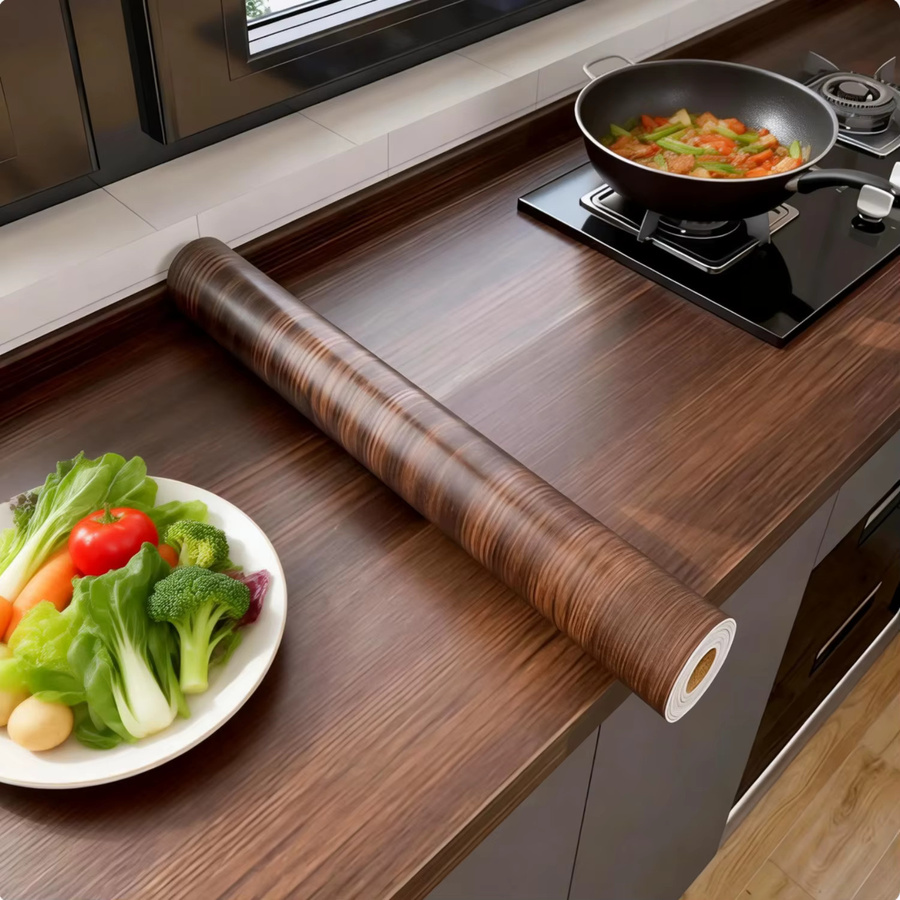Selbstklebende Vinyl-Tapete mit Holzmaserung von Luck Amy in Braun, wasserdicht, Breite: 40 cm oder 55 cm - Bild 3