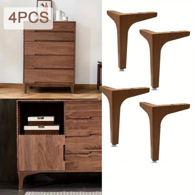 HACTIVOL Möbelbeine aus Holz im Mid-Century Design, Farbe Walnuss/Braun, Höhe: 17,0 cm - Bild 1