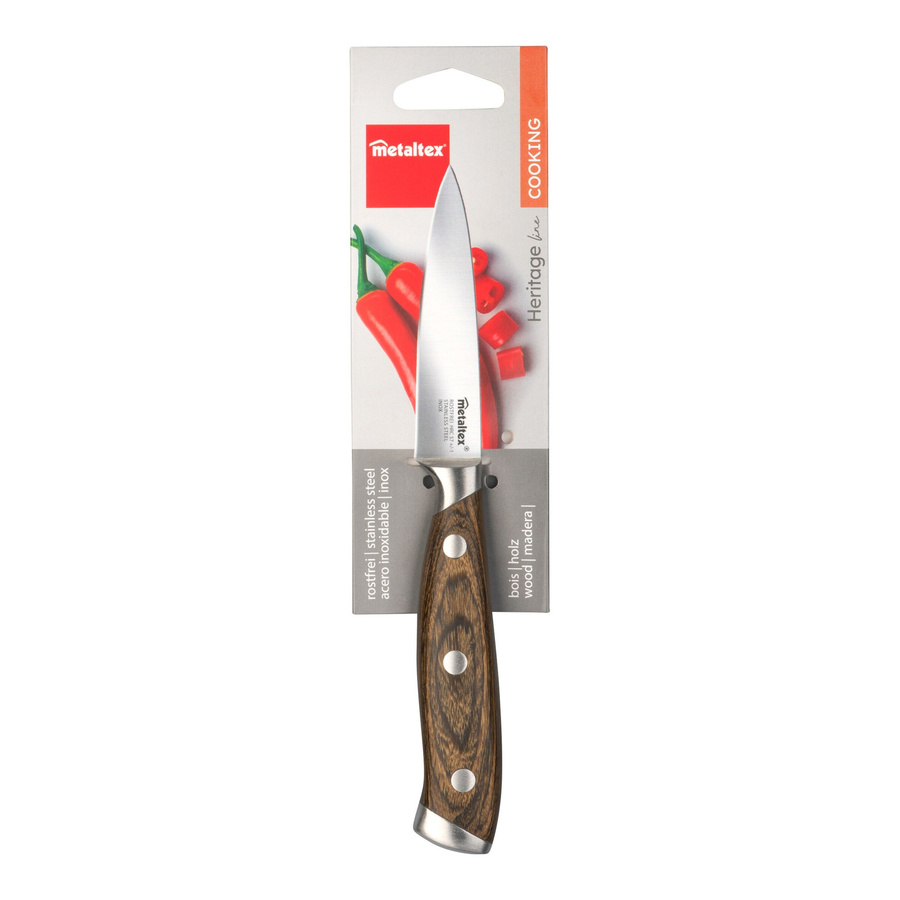 Metaltex Heritage Messer aus Edelstahl mit Holzgriff in Braun und Silber - Bild 2