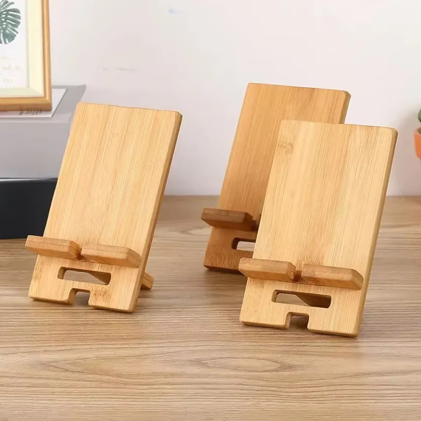 VIKEFON Smartphone- und Tablet-Halterung aus Holz in Braun - Bild 2