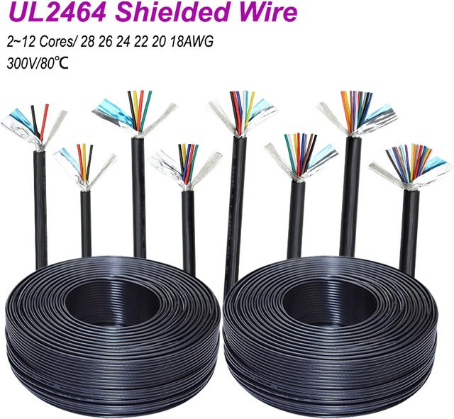 UL2464 PVC-geschirmtes Kupfersignalsteuerkabel in Schwarz, Audioleitung mit 2 bis 12 Kernen, erhältlich in verschiedenen AWG-Stärken - Bild 1