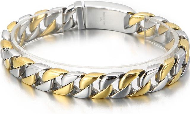 Armband Edelstahl, Gold, Herren, 18cm - Bild 1