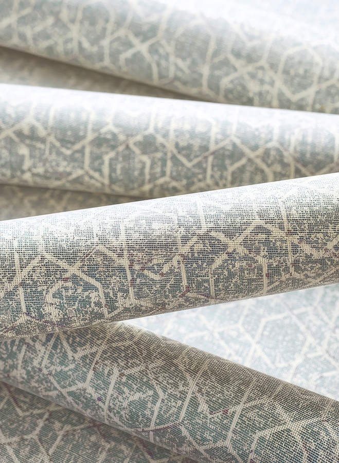 Thibaut Wallpaper Twilight in Petrol und Türkis mit abstraktem geometrischem Design - Bild 1