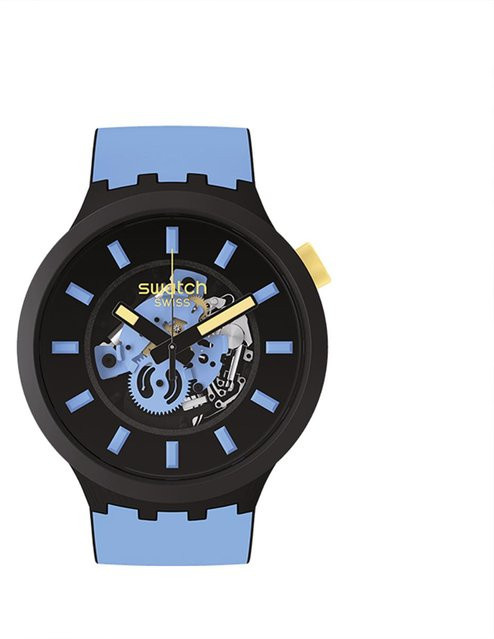 Swatch Armbanduhr, Quarz, Keramikgehäuse, Silikonarmband, 47 mm, Unisex - Bild 1