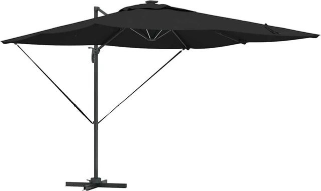 vidaXL Sonnenschirm mit Standfuß aus Aluminium in Schwarz, B/T/H: 286 x 285 x 270 cm - Bild 1