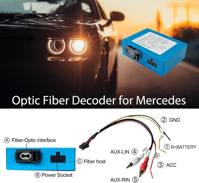 LEXXSON Optischer Decoder MOST-Adapter für Mercedes-Benz ML, GL, R-Klasse, S-Klasse W221 und CLS sowie für Porsche 911, Cayman, BMW, Audi und VW - Bild 1