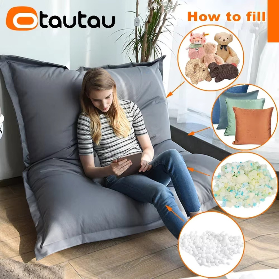 OTAUTAU Sitzsackbezug für Outdoor und Home in Grau, B/T/H: 180 x 140 cm - Bild 3